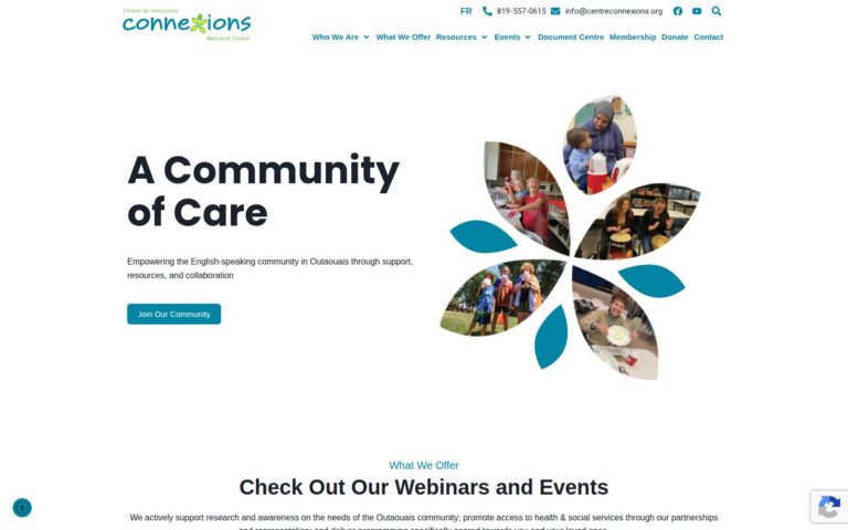 Capture d’écran du site Connexions Resource Centre