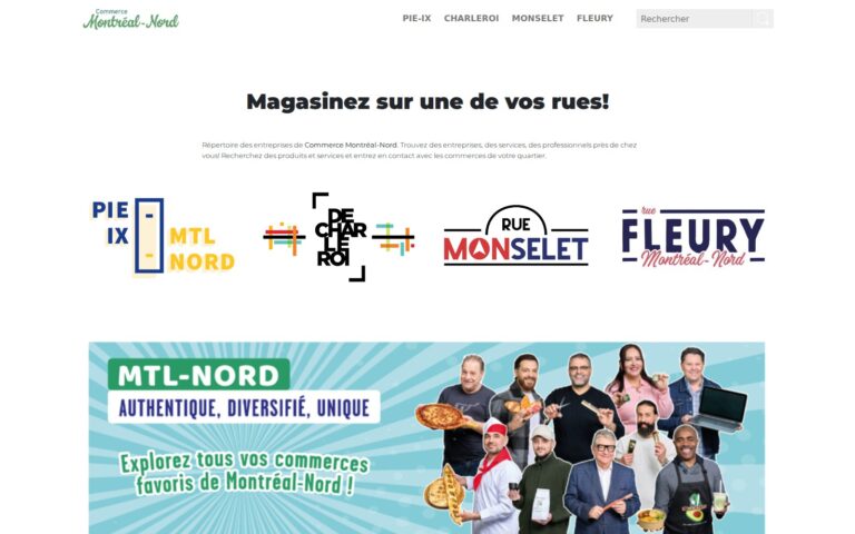Capture d’écran du site Commerce Montréal-Nord