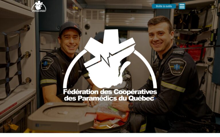 Capture d’écran du site Fédération des coopératives des paramédics du Québec