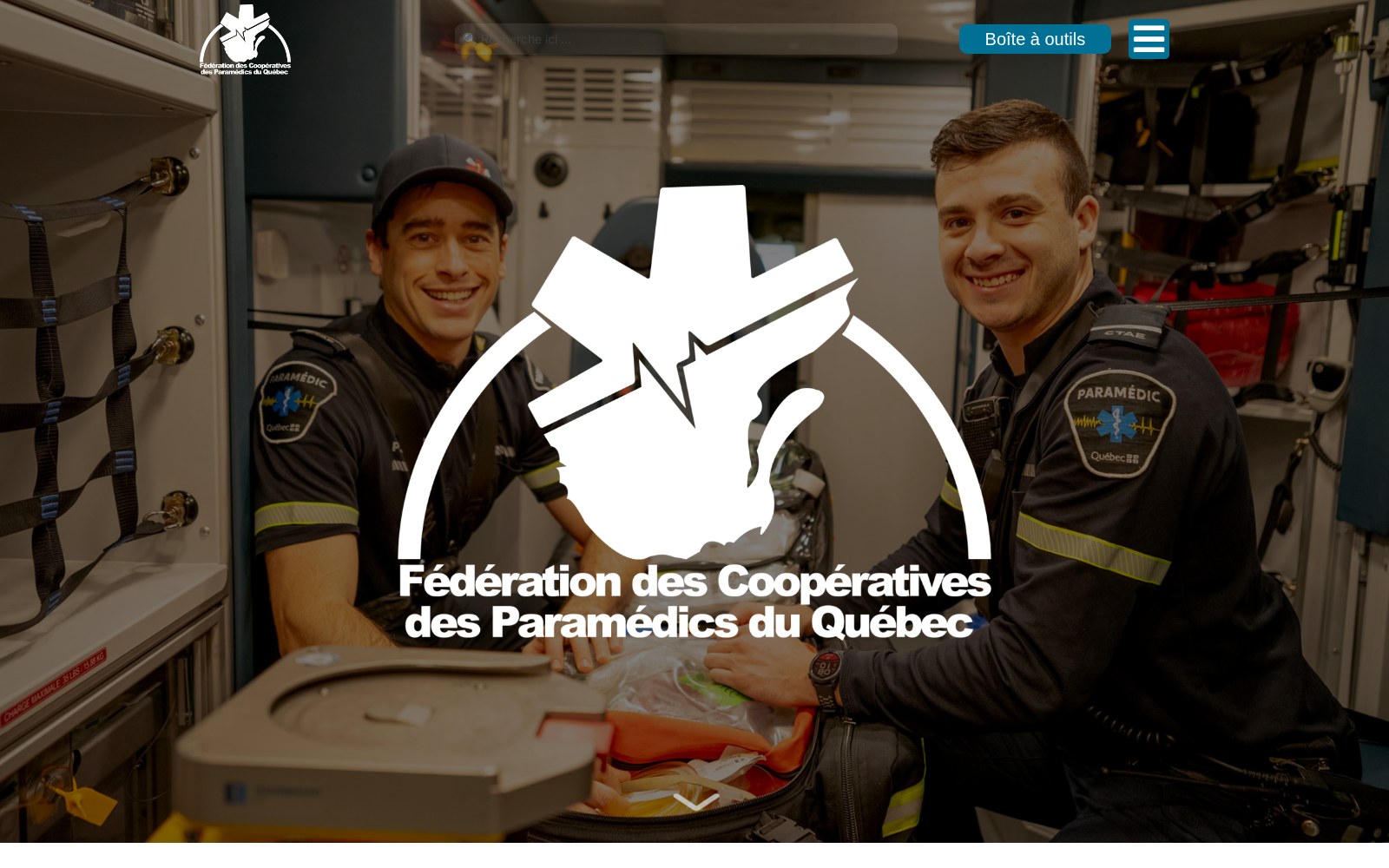 Capture d’écran du site Fédération des coopératives des paramédics du Québec