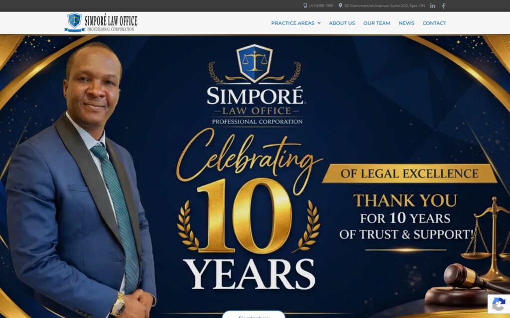 Capture d’écran du site Simporé Law Office